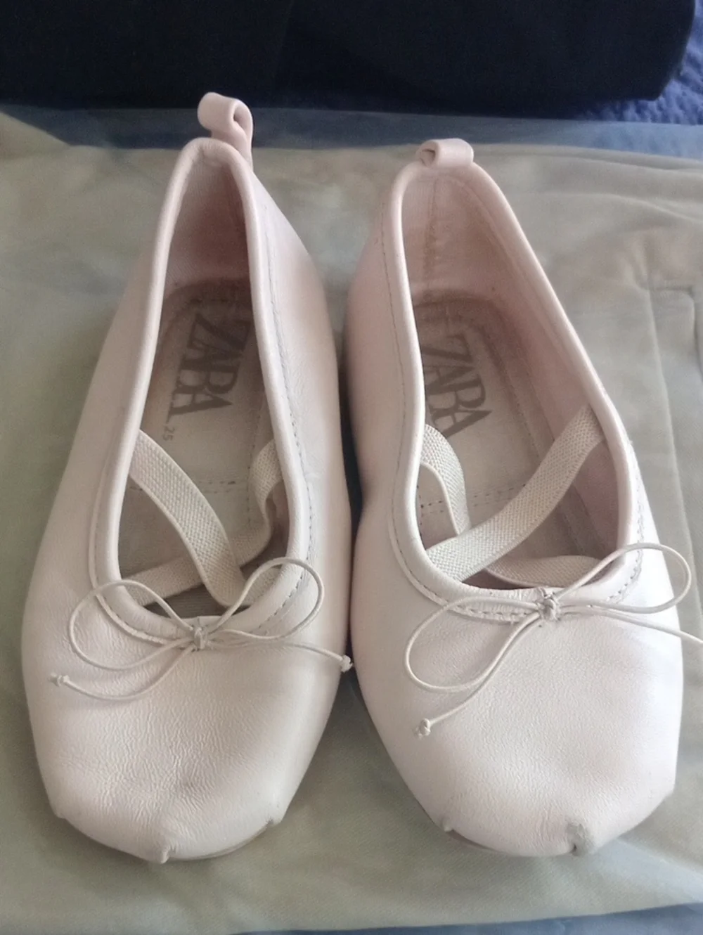 Zara Pale Pink Ballet Flats with Bow